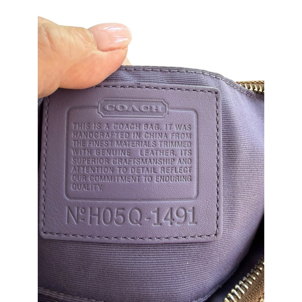 Coach Hamptons "Under the Sea" Fish Coral Shoulder Bag Purple Suede H05Q-1491 - Picture 12 of 13